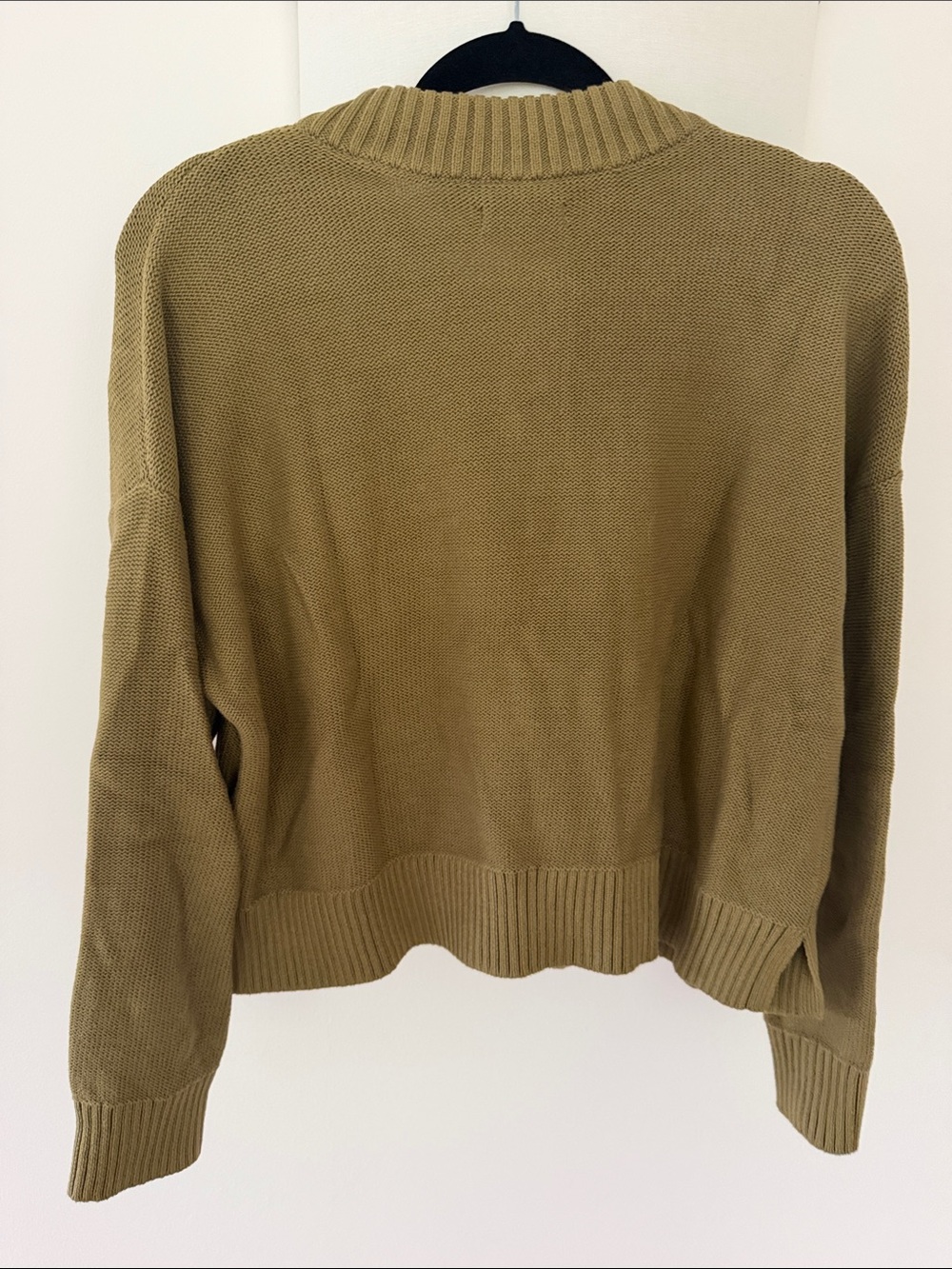 Quince Olive 100% Organic Cotton Cropped Cardigan - Picture 3 of 3